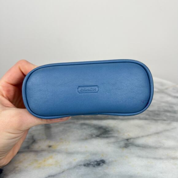 Vintage Coach Blue Soft Leather Cosmetic Case Zip Pouch - Picture 5 of 12